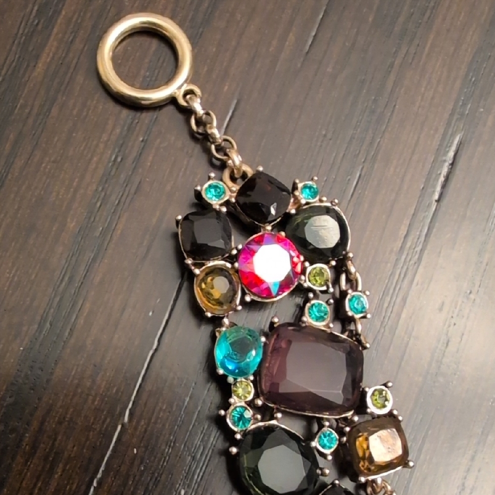 Monet Multicolor Gemstone Statement Bracelet - image 6